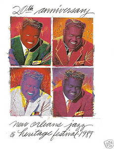 New Orleans Jazz Fest Poster Post Card 1989 Fats Domino