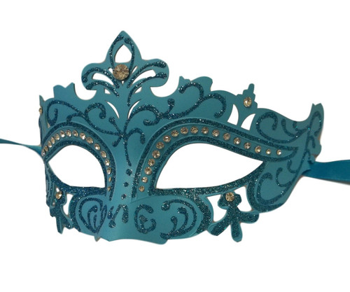 Light Blue Princess Crystal Mardi Gras Masquerade Mask Light Blue Princess Crystal Mardi Gras Masquerade Mask