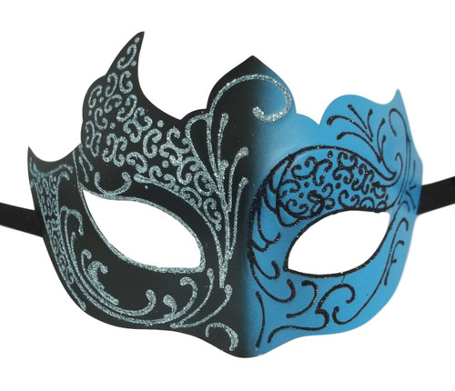 Light Blue Aqua Black Venetian Mask Masquerade Mardi Gras Unique Light Blue Aqua Black Venetian Mask Masquerade Mardi Gras Unique