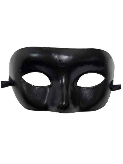 Black Plain Masquerade Paper Mache Mardi Gras Mask Black Plain Masquerade Paper Mache Mardi Gras Mask