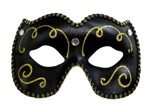 Black Gold Jewel Masquerade Costume Party Mask Classic Black Gold Jewel Masquerade Costume Party Mask Classic