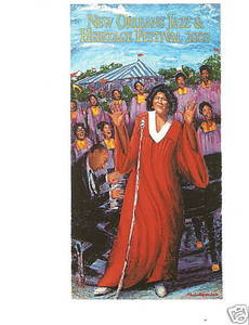 2003 New Orleans Jazz Festival Poster Postcard Mahalia Jackson
