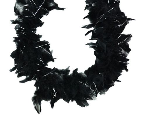 Mini Black Silver Lurex 25 gm 36 in Kids Dress up Chandelle Feather Boa Mini Black Silver Lurex 25 gm 36 in Kids Dress up Chandelle Feather Boa