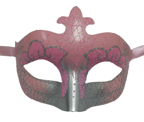 Light Pink Silver Scroll Venetian Mask Masquerade Costume Dance Men Women Light Pink Silver Scroll Venetian Mask Masquerade Costume Dance Men Women