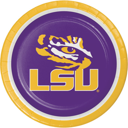 LSU Tigers 8 9" Dinner Lunch Plates Tailgating Football Party LSU Tigers 8 9" Dinner Lunch Plates Tailgating Football Party