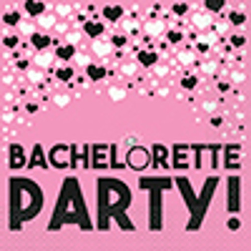 Bachelorette Party Hearts Ring 16 Luncheon Napkins Shower Bridal