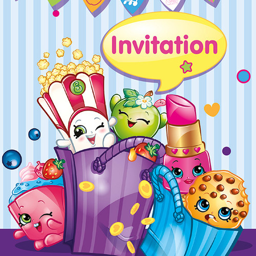 Shopkins Invitations 8 Ct  Birthday Party Supplies