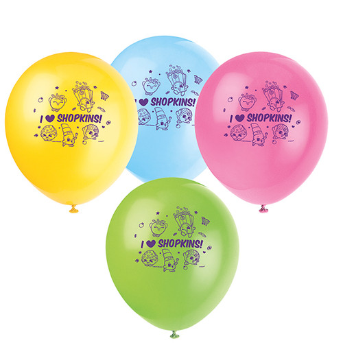 Shopkins 8 Ct 12" Latex Balloons Birthday Party Supplies
