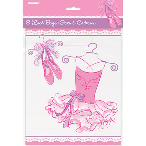 Pink Ballerina 8 Loot Bags Birthday Party Dance Recital Lootbag