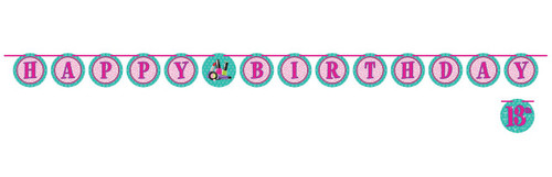 Sparkle Spa Birthday Party Ribbon Banner 13th Beauty Makeup Icons 10'