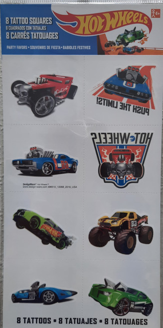 Hot Wheels Wild Racer Temporary Tattoos Favors 8 Ct Birthday Party