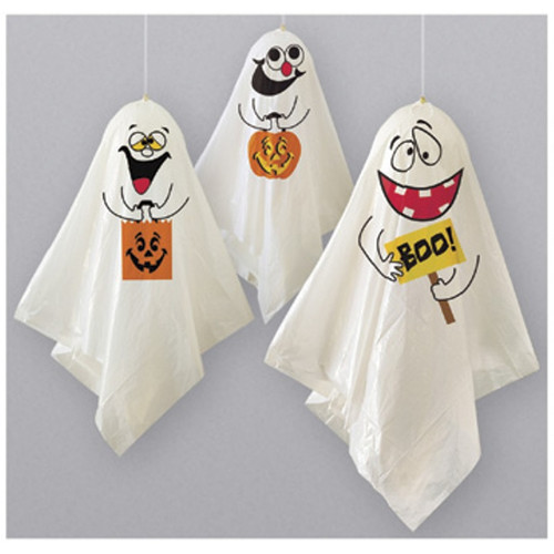 3 Whimsical Ghosts Hanging Halloween Balloon Decorations 33"