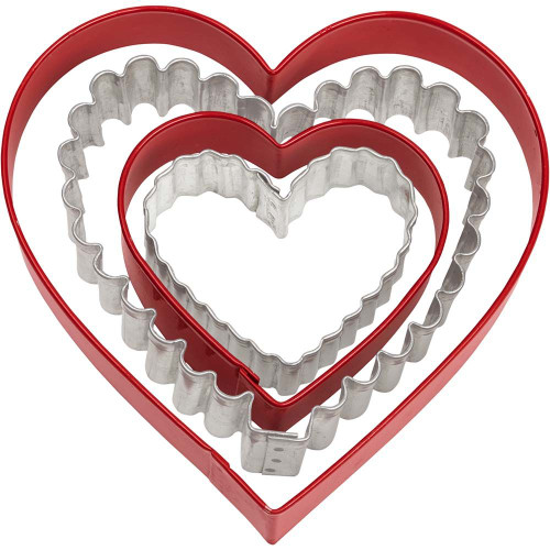 Nesting Heart Cookie Cutters 4 pc Set Wilton 2 Shapes 4 Sizes Nesting Heart Cookie Cutters 4 pc Set Wilton 2 Shapes 4 Sizes