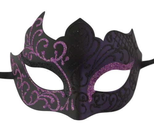 Purple Black Venetian Masquerade Mardi Gras Unique Mask