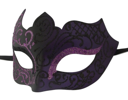 Purple Black Venetian Masquerade Mardi Gras Unique Mask
