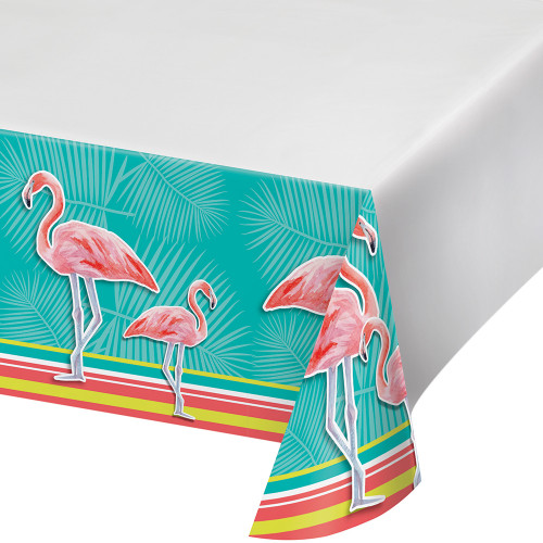 Island Oasis Plastic Tablecover 54 x 102 Summer Luau Pool Party Flamingos Island Oasis Plastic Tablecover 54 x 102 Summer Luau Pool Party Flamingos