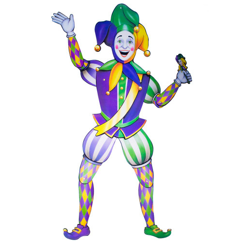 Jointed Jester Cutout Mardi Gras Decoration
