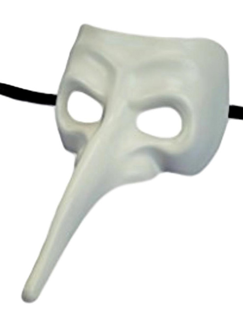 White Long Nose Bird Mardi Gras Masquerade Venetian Plastic Mask