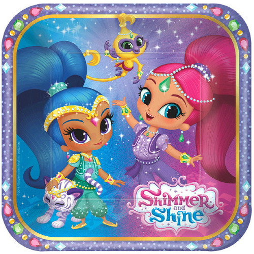 Shimmer and Shine 8 7" Dessert Cake Plates Birthday Party