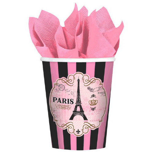 Day In Paris 8 9 oz Hot Cold Paper Cups Birthday Party