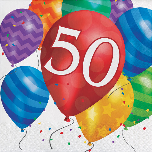 Balloon Blast 16 Ct 50 Luncheon Napkins 50th Birthday Party Balloon Blast 16 Ct 50 Luncheon Napkins 50th Birthday Party