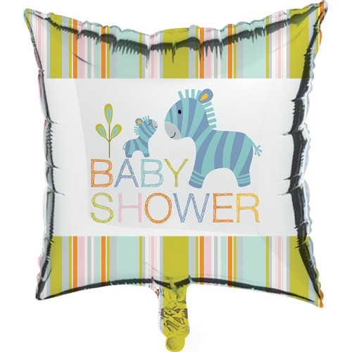 Happi Jungle Baby Shower 18" Foil Mylar Balloon Zebra Happi Jungle Baby Shower 18" Foil Mylar Balloon Zebra