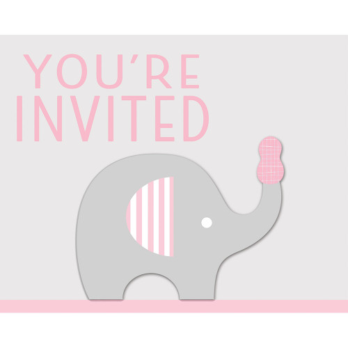 Little Peanut Girl 8  Invitations Pink Elephant Baby Shower Little Peanut Girl 8  Invitations Pink Elephant Baby Shower