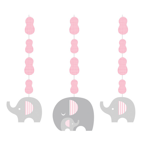 Little Peanut Girl 3 Hanging Cutouts Pink Elephant Baby Shower Little Peanut Girl 3 Hanging Cutouts Pink Elephant Baby Shower
