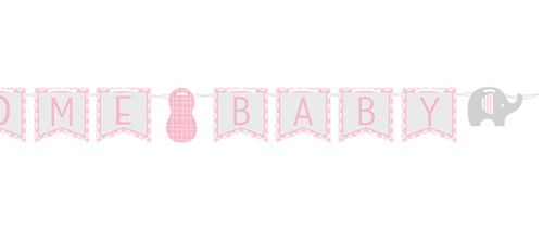 Little Peanut Girl Ribbon Banner 11.5 ft "Welcome Baby" Shower Pink Elephant Little Peanut Girl Ribbon Banner 11.5 ft "Welcome Baby" Shower Pink Elephant