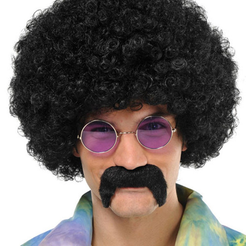 Black Hippie Moustache Costume Accessory