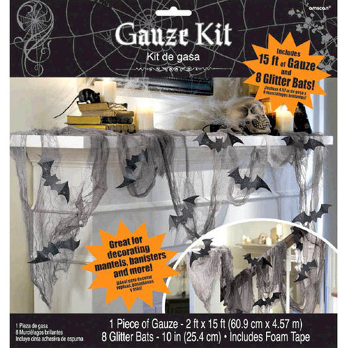 Glitter Bat & Gauze Kit Halloween Party Decorations