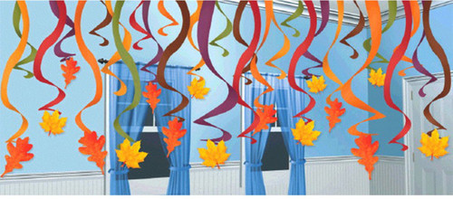 Fall Leaves 30 Pc Swirl Hanging Decorations Mega Value Pack Fall Leaves 30 Pc Swirl Hanging Decorations Mega Value Pack