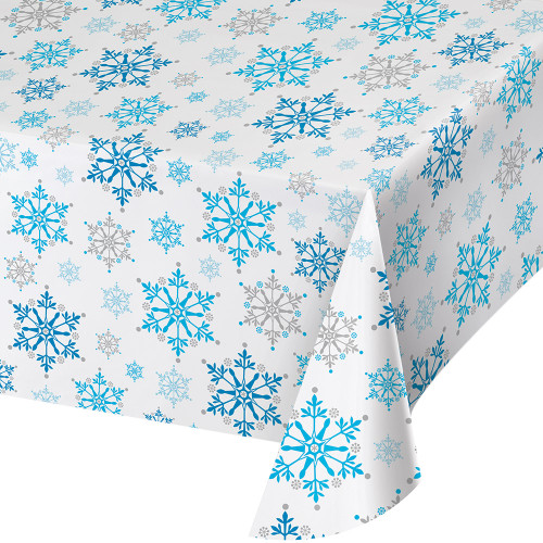 Snowflake Swirls 54 x 102 in Tablecover Christmas Holiday All Over Print