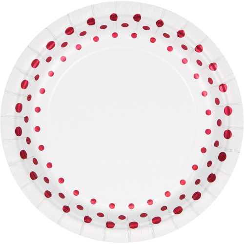 Holiday Sparkle Foil 8 Ct 7" Red Dessert Cake Plates Christmas Holiday Sparkle Foil 8 Ct 7" Red Dessert Cake Plates Christmas