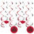 Red School Spirit Graduation Dizzy Danglers Hanging Decorations 5 Ct