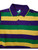 Adult Large Mardi Gras Rugby Stripe Purple Green Yellow Knit SS Shirt