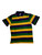 Adult Small Mardi Gras Rugby Stripe Purple Green Yellow Knit SS Shirt
