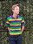 Adult Small Mardi Gras Rugby Stripe Purple Green Yellow Knit SS Shirt Adult Small Mardi Gras Rugby Stripe Purple Green Yellow Knit SS Shirt