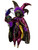Black Mardi Gras Jester Doll 12" Purple Cape with stand