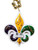 Purple Green Gold Music Fleur De Lis Mardi Gras Beads Party Favor Necklace