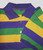 Adult Medium Mardi Gras Stripe Purple Green Yellow Short Sleeve Polo Shirt