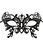 Butterfly Black Masquerade Mardi Gras Crystal and Metal Filigree