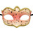 Pink White Small Venetian Mask Masquerade Mardi Gras