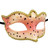 Pink White Small Venetian Mask Masquerade Mardi Gras