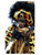 Black Mardi Gras Jester Doll 14" Leopard with stand