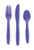 Purple Heavyweight 24 Ct Cutlery Asst Forks Knives Spoons