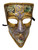 Purple Gold Bauta Aged Venetian Mardi Gras Men's Masquerade Square Mask