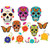 Day Of The Dead Cutouts Skulls Butterfly Flowers