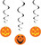 Halloween Jack O'Lantern Pumpkin 26" Hanging Swirl Cutouts 3 Pc