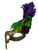 Gold, Silver Purple Glitter Flower Feather Stick Mask Masquerade Mask